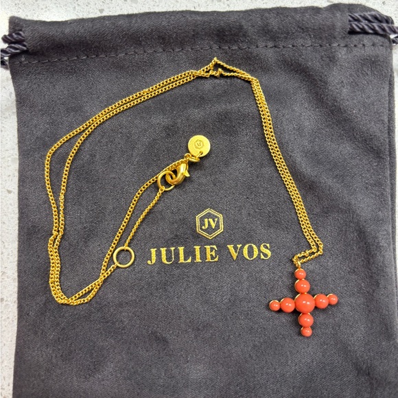Julie Vos Gold Cross Charm Necklace - Picture 1 of 4